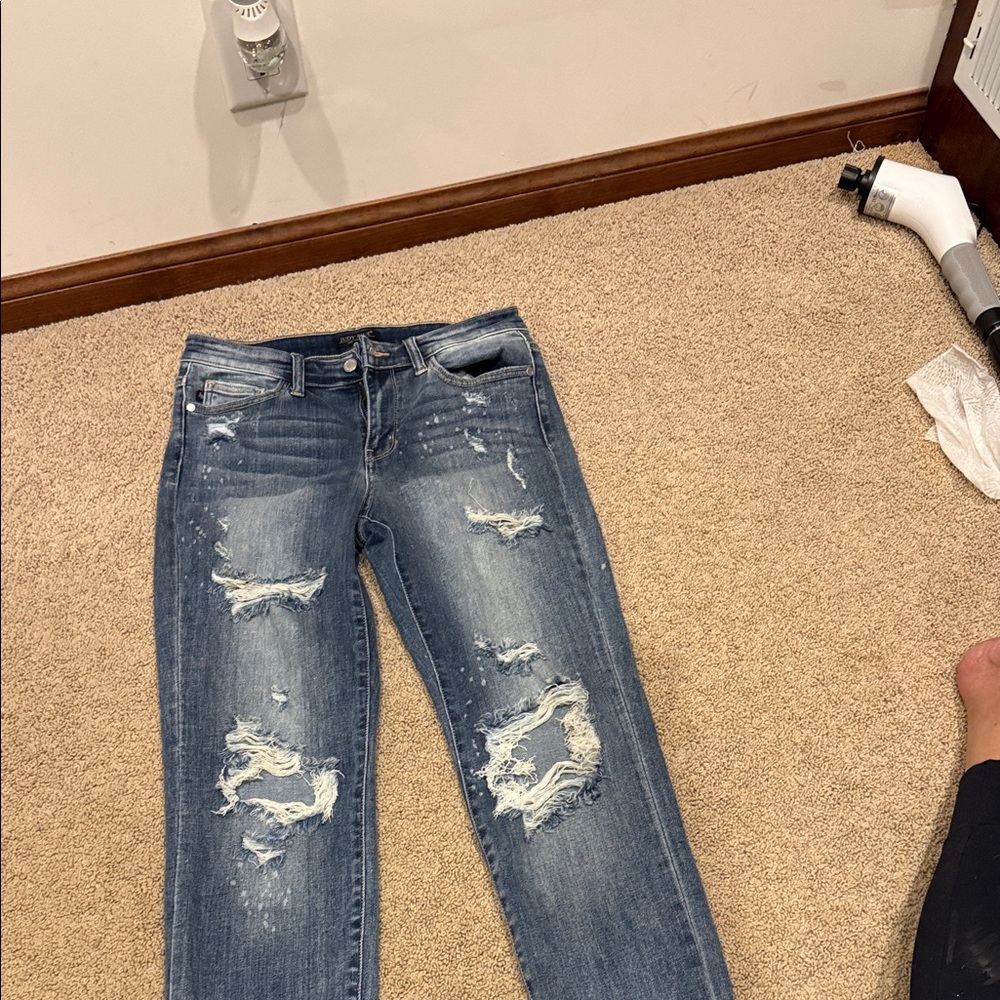 Judy Blue Distressed Blue Women's Jeans